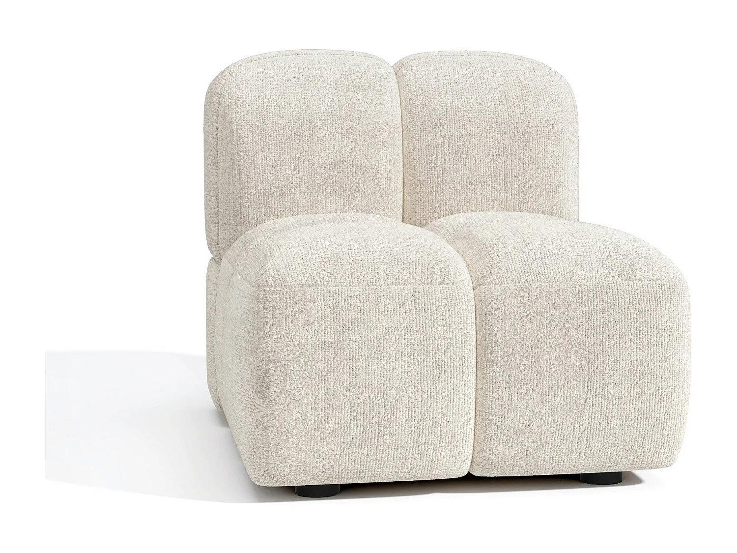 Fauteuil velours texturé crème NUBI