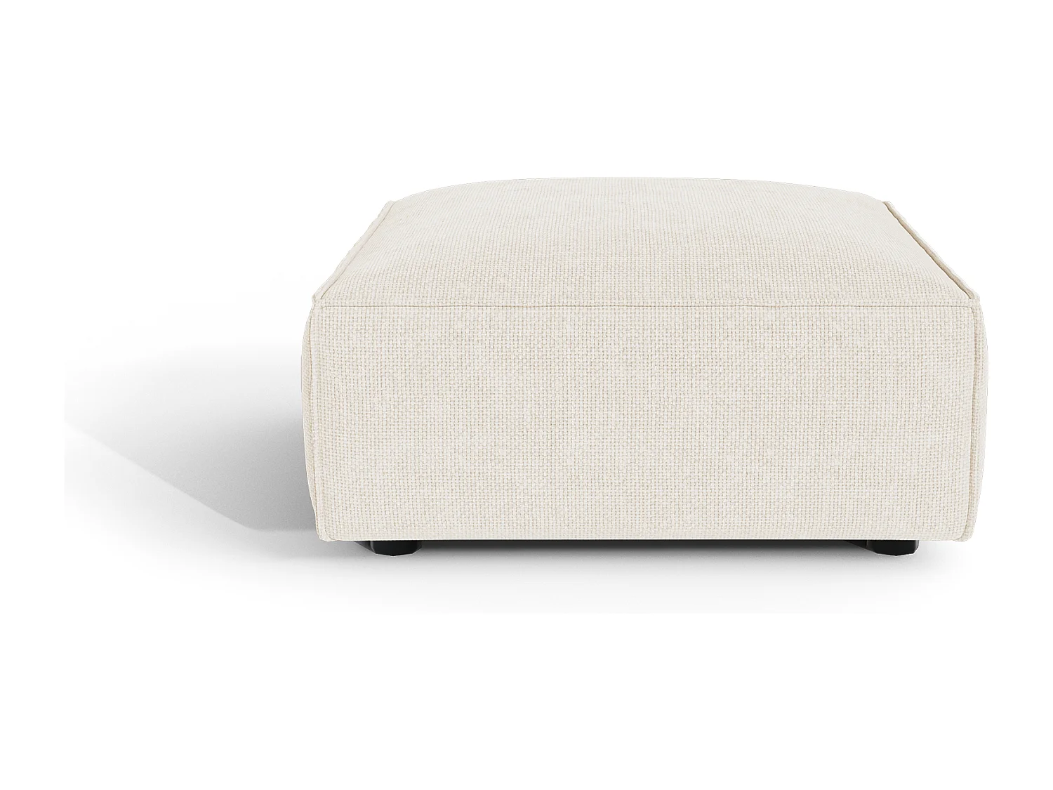 Pouf CUBI en velours chenillé crème 90x90cm