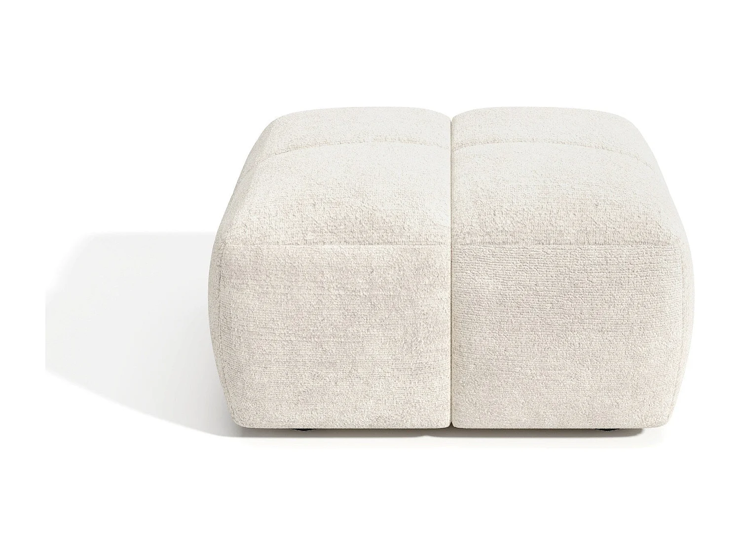 Pouf velours texturé crème NUBI