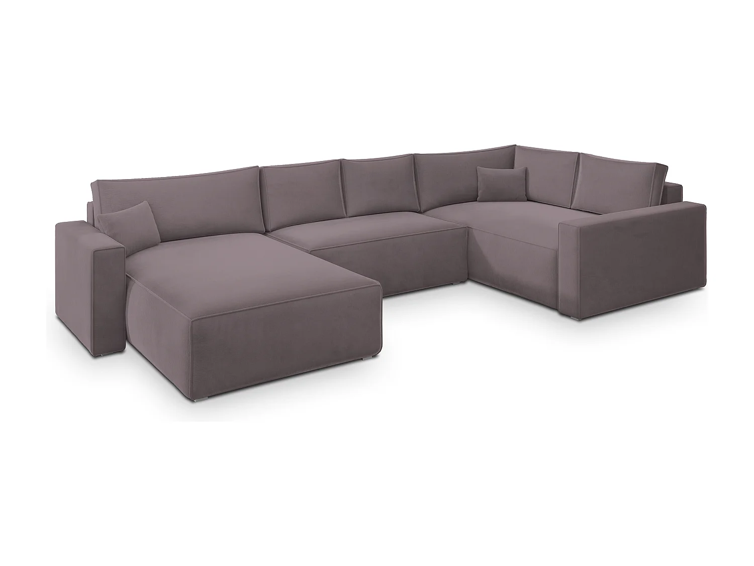 Canapé D'angle Velami Violet En Velours Avec Fonction De Couchage