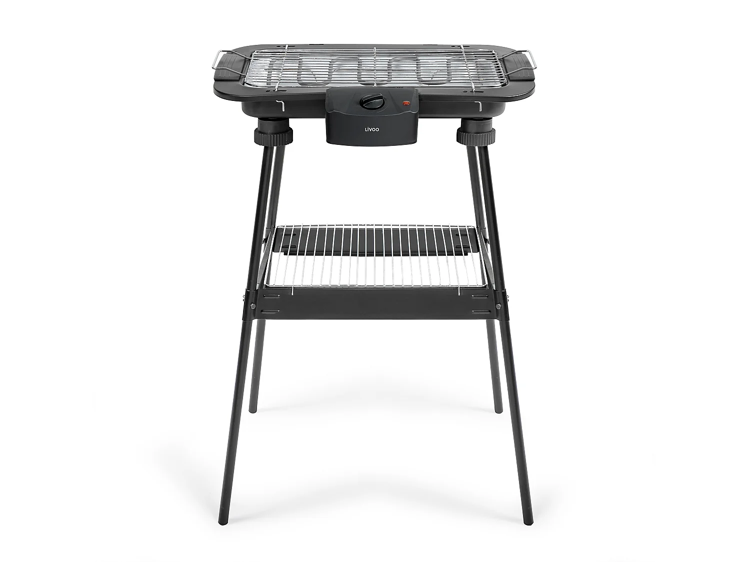 Barbacoa eléctrica 2 en 1 Livoo DOM506 2200W negra con termostato y patas ajustables