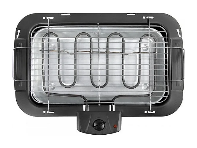 Barbacoa eléctrica 2 en 1 Livoo DOM506 2200W negra con termostato y patas ajustables