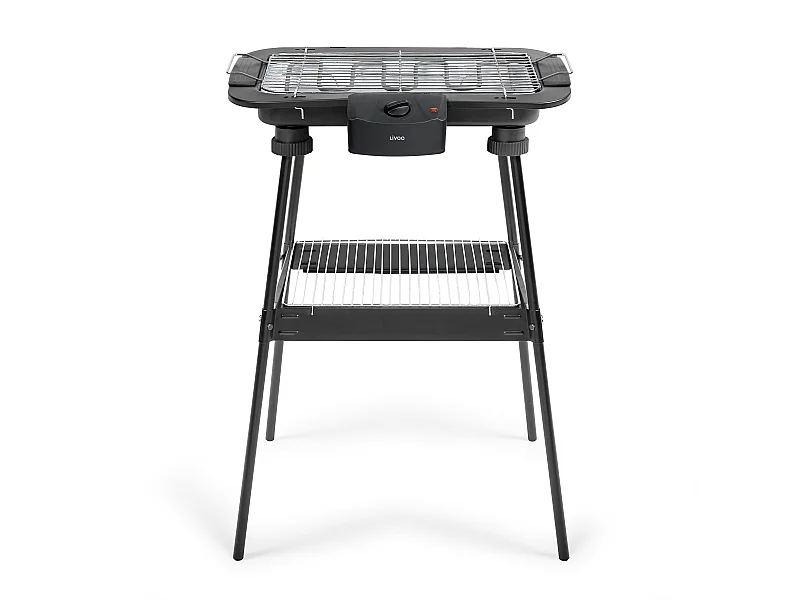 Barbacoa eléctrica 2 en 1 Livoo DOM506 2200W negra con termostato y patas ajustables