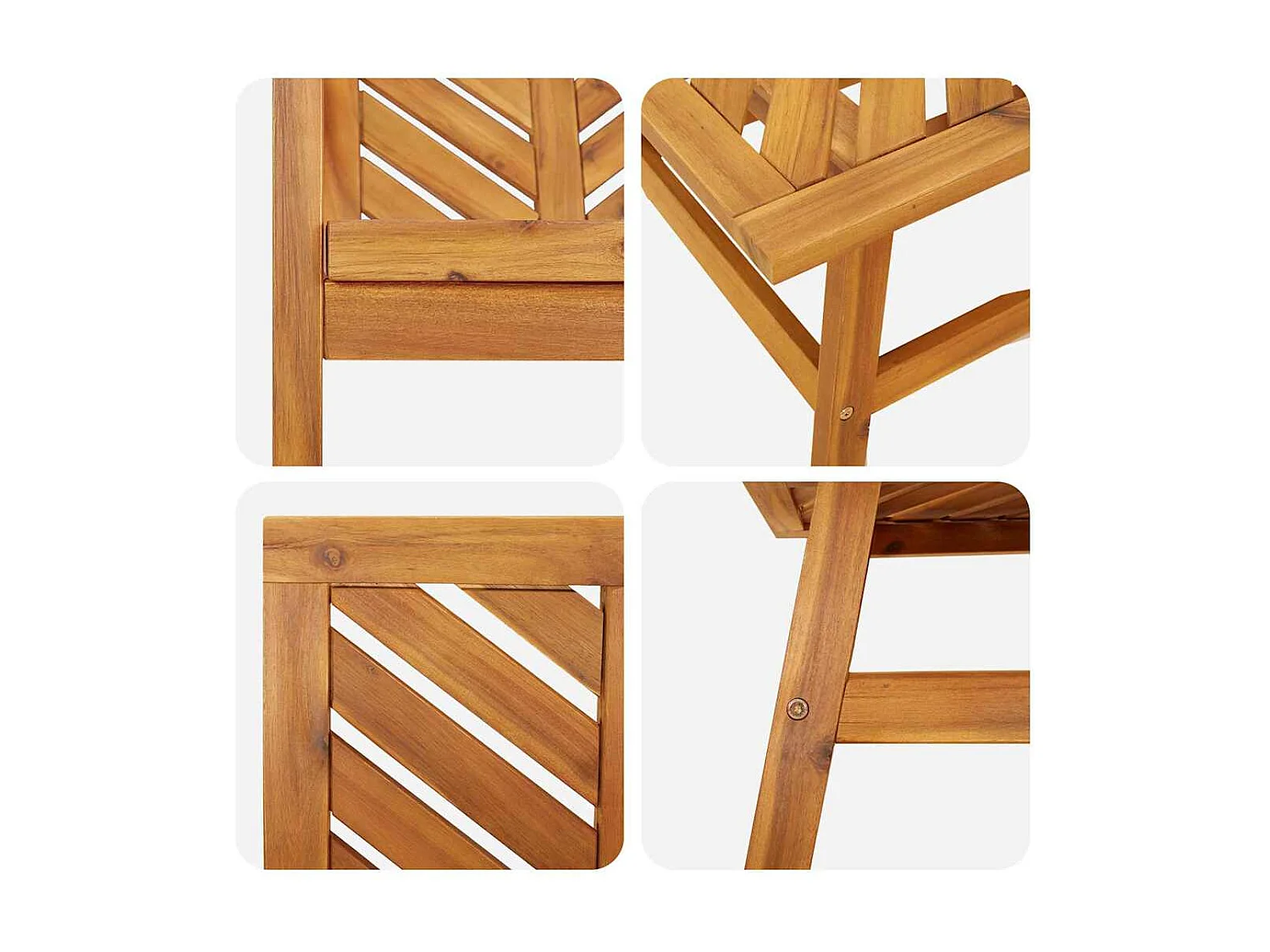 Conjunto de Sofás de Jardín Marrón Madera maciza de Acacia