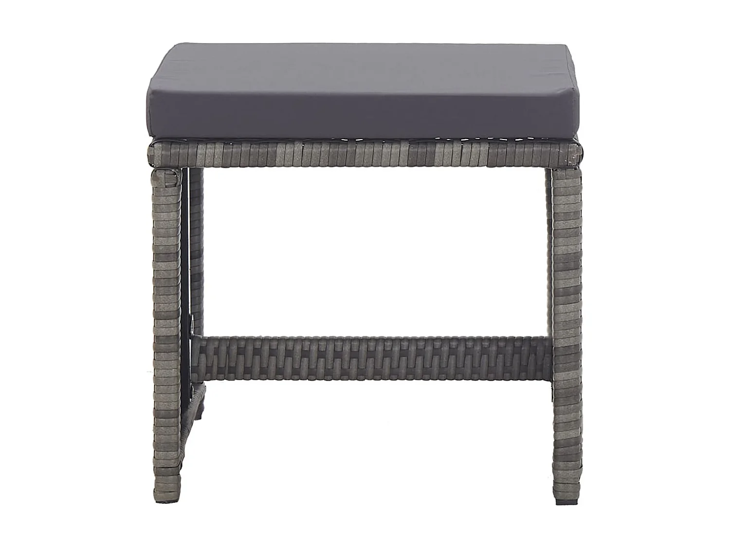 Ensemble à manger d'extérieur 15 pièces coussins rotin Anthracite