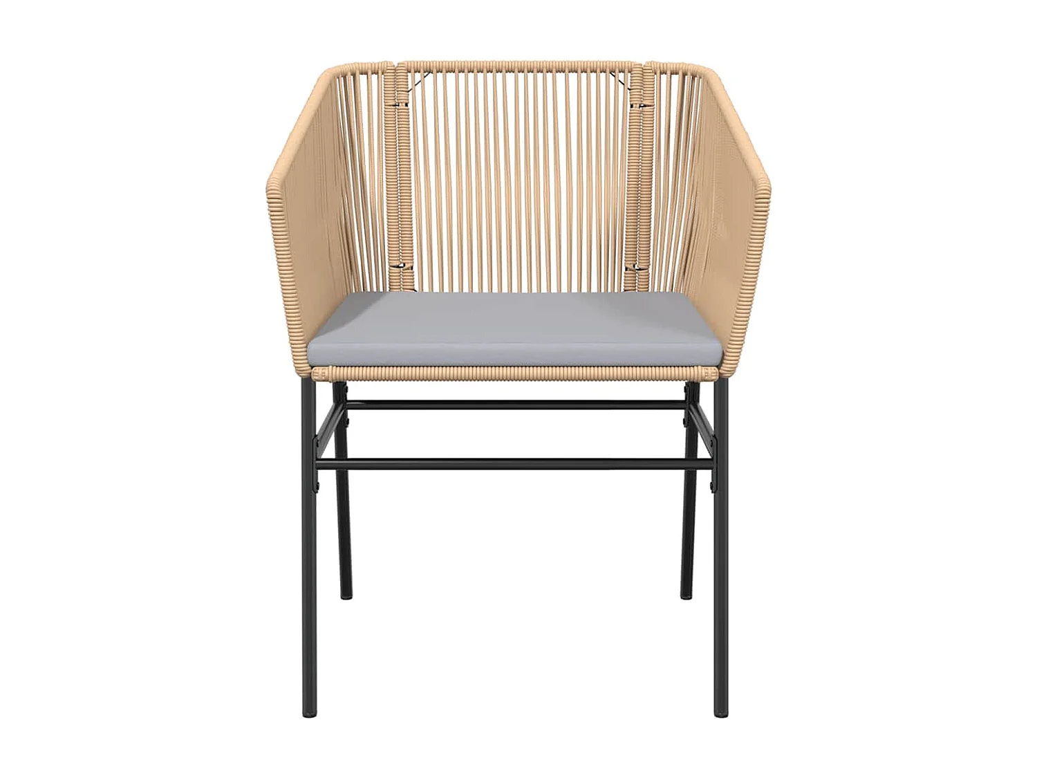 Ensemble à manger jardin coussins 7pièces marron poly rotin verre