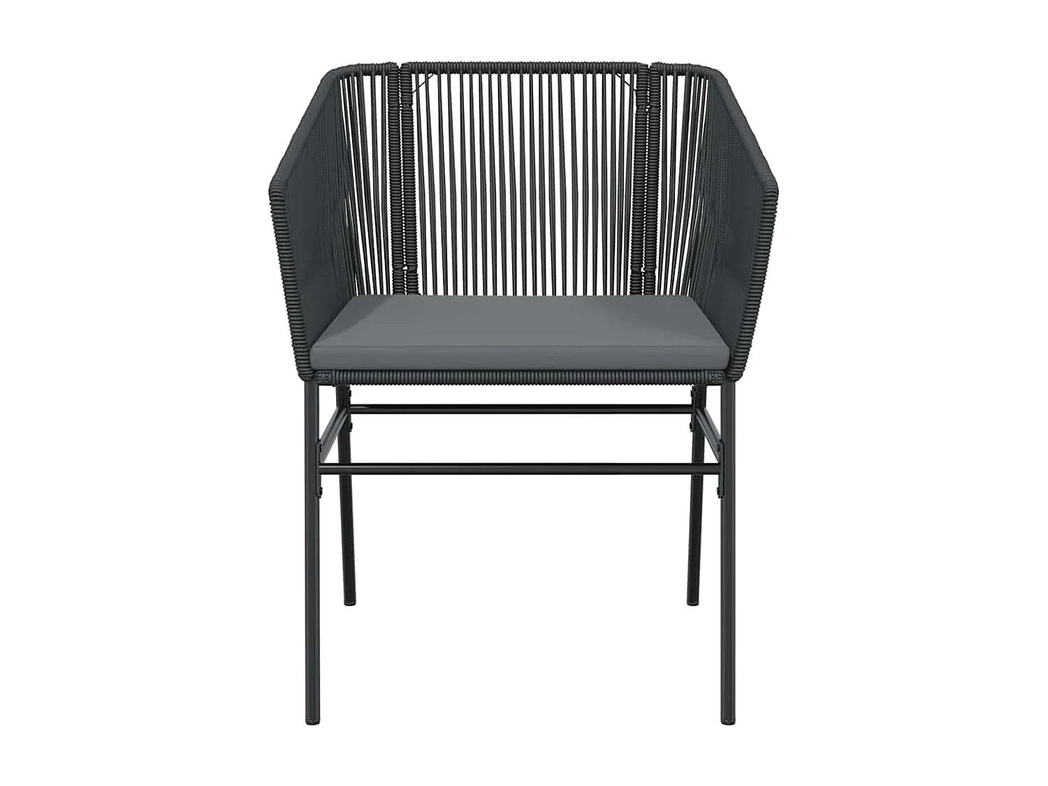 Juego de comedor jardín 5 piezas cojines ratán sintético negro