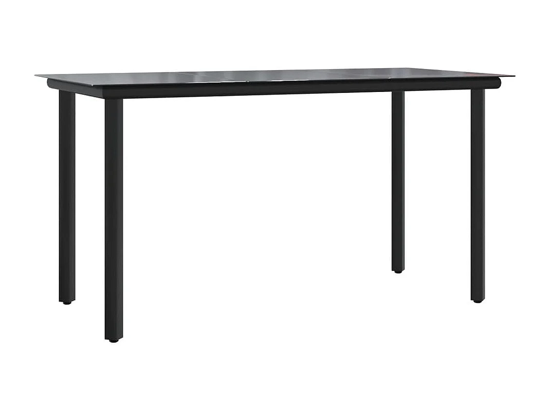 Ensemble à manger de jardin coussins 7pièces Noir Résine tressée