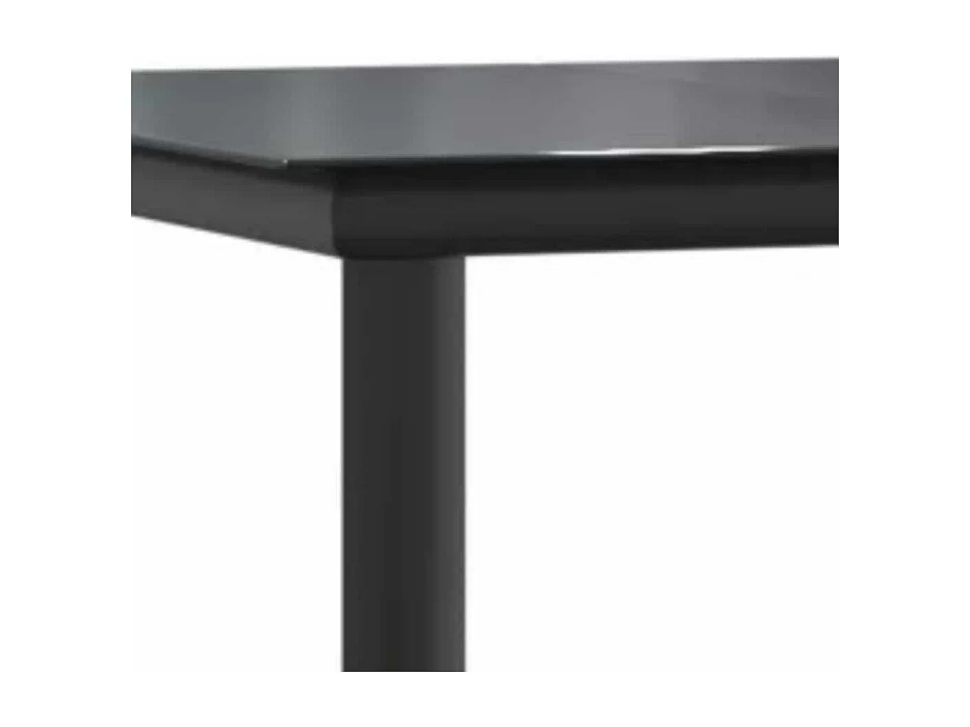 Ensemble à manger de jardin coussins 7pièces noir poly rotin verre