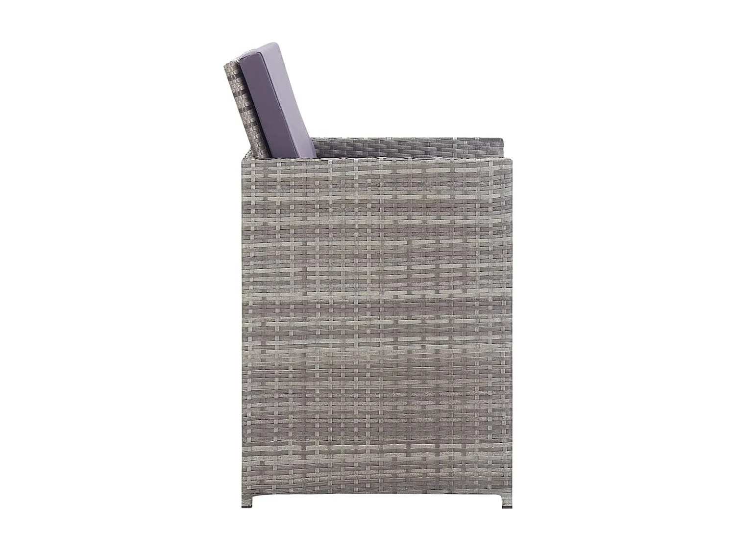 Set de comedor de jardín 11 piezas y cojines ratán sintético gris