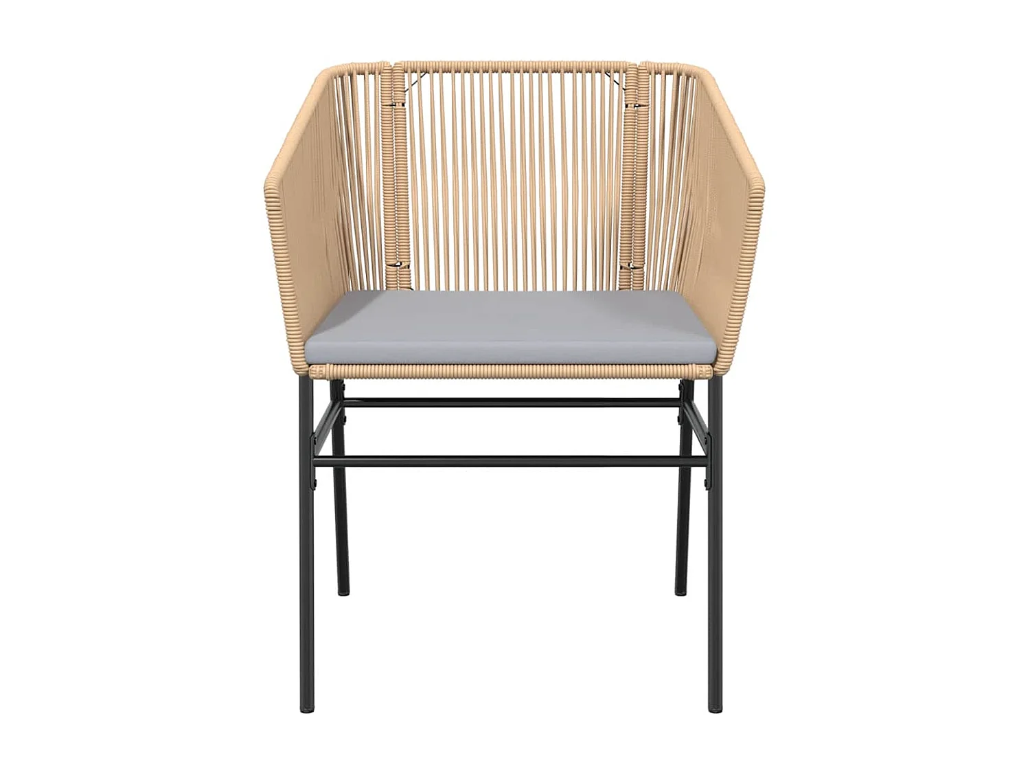 Ensemble à manger jardin coussins 7pièces marron poly rotin verre