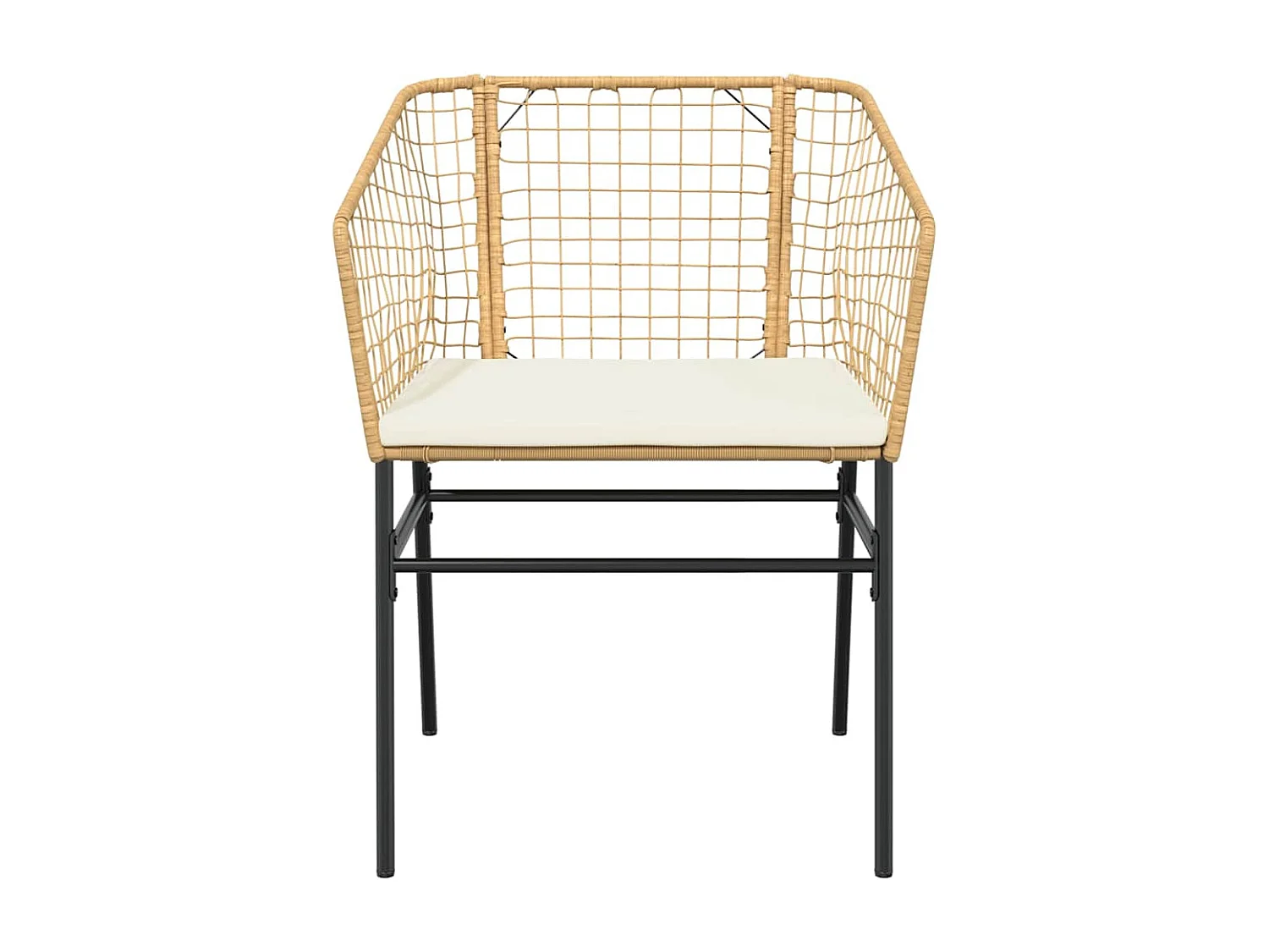 Juego de comedor jardín 5 piezas cojines ratán sintético marrón