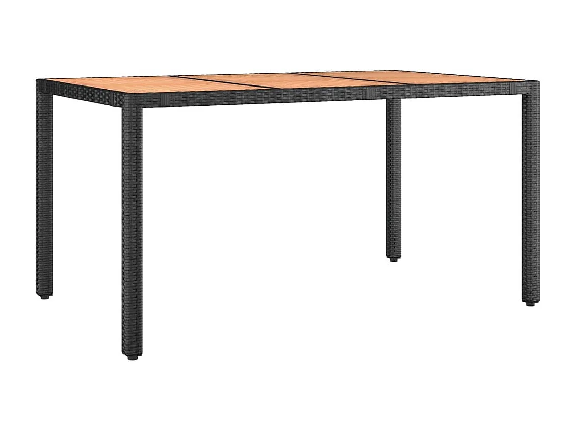 Set de comedor de jardín 7 piezas y cojines ratán sintético negro
