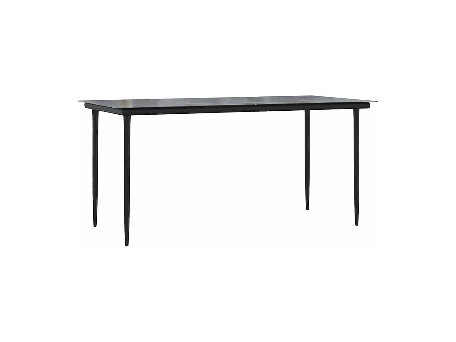 Set de comedor de jardín 7 piezas cojines ratán sintético negro