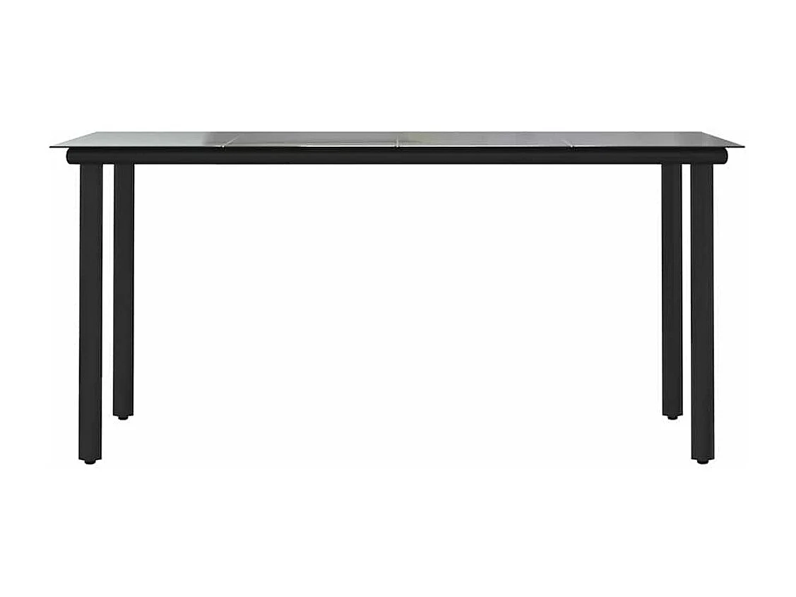 Juego de comedor jardín 7 piezas ratán sintético negro