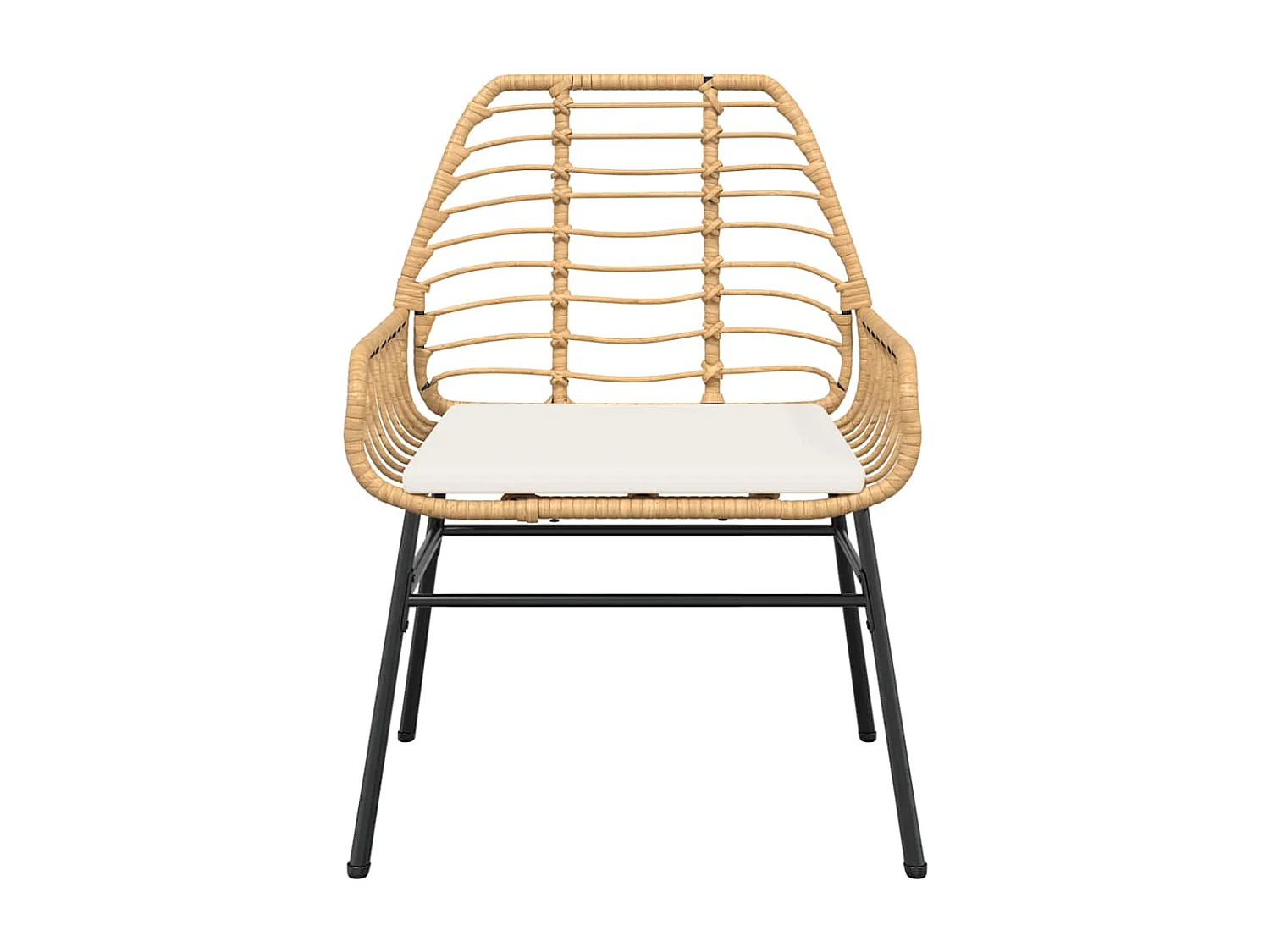 Ensemble à manger jardin coussins 7pièces marron poly rotin verre