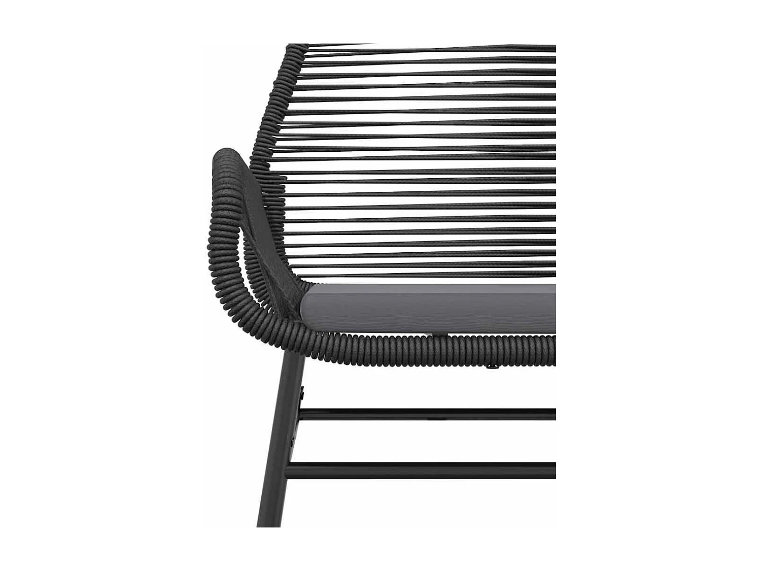 Ensemble à manger de jardin coussins 9 pièces noir poly rotin verre