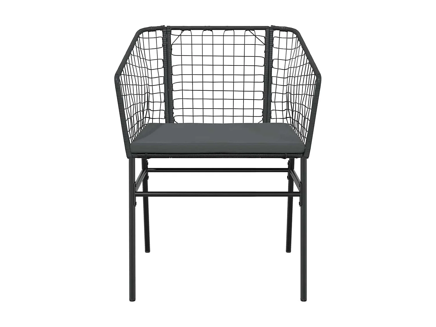 Juego de comedor jardín 5 piezas cojines ratán sintético negro