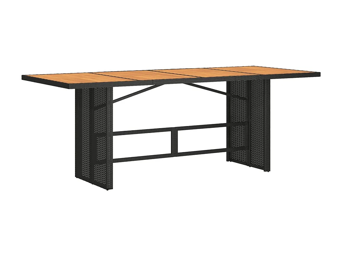 Set de comedor de jardín 7 piezas y cojines ratán sintético negro