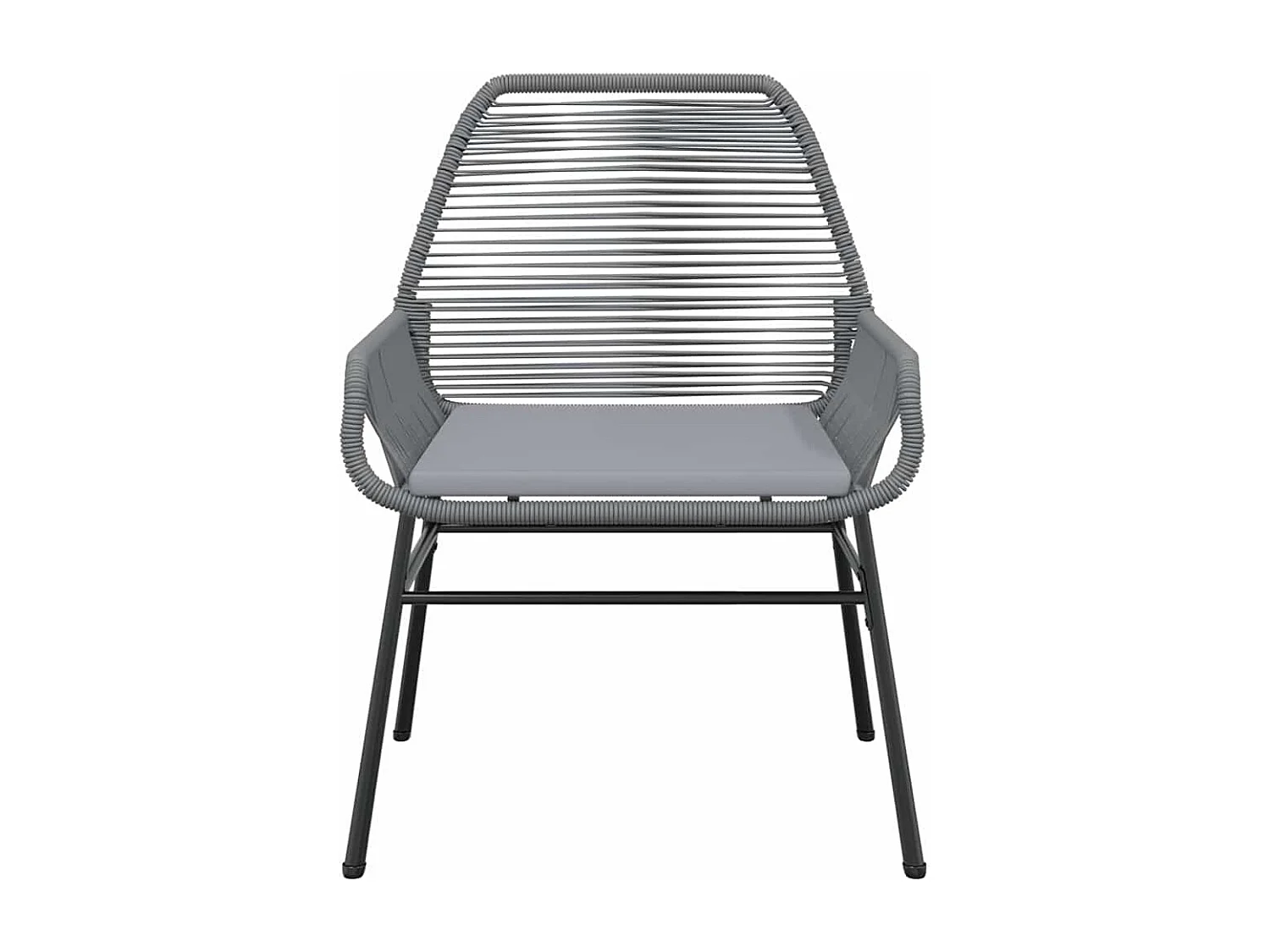 Juego comedor jardín 7 piezas cojines ratán sintético vidrio gris