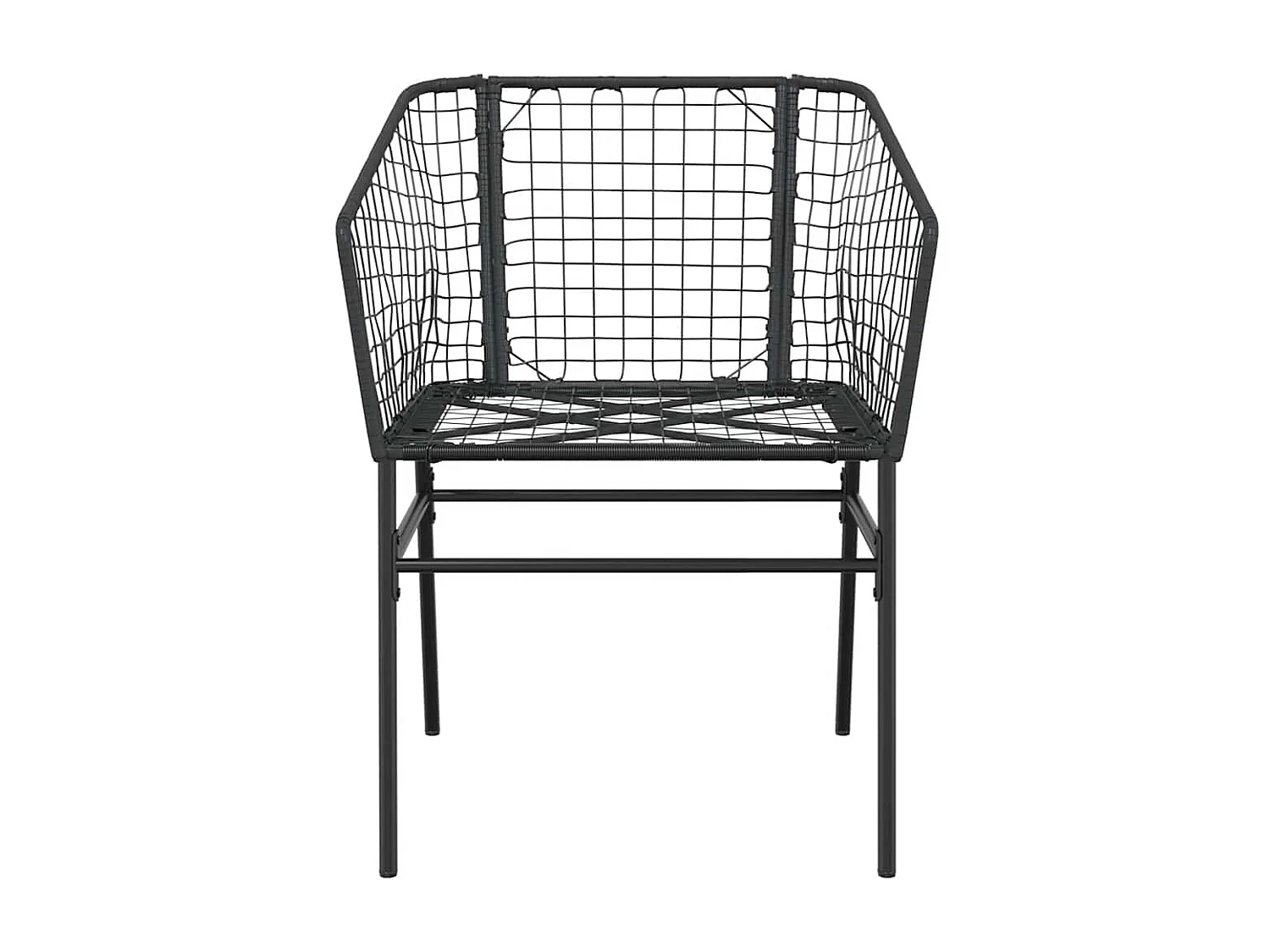 Muebles de jardín 3 piezas ratán sintético vidrio negro