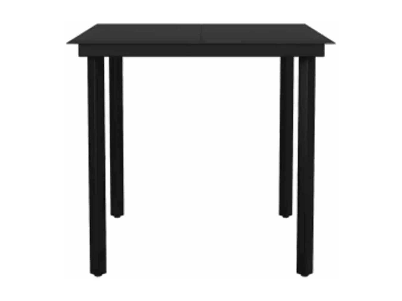 Juego de comedor jardín 5 piezas cojines ratán sintético negro