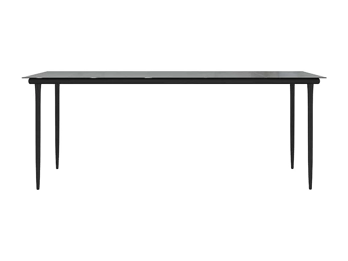 Ensemble à manger de jardin 9 pièces marron résine tressée verre