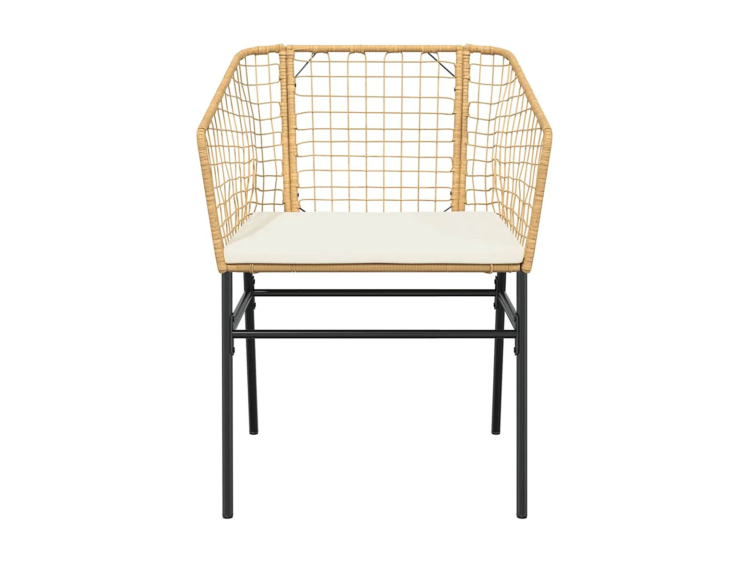 Juego de comedor de jardín 7 piezas con cojines ratán PE marrón