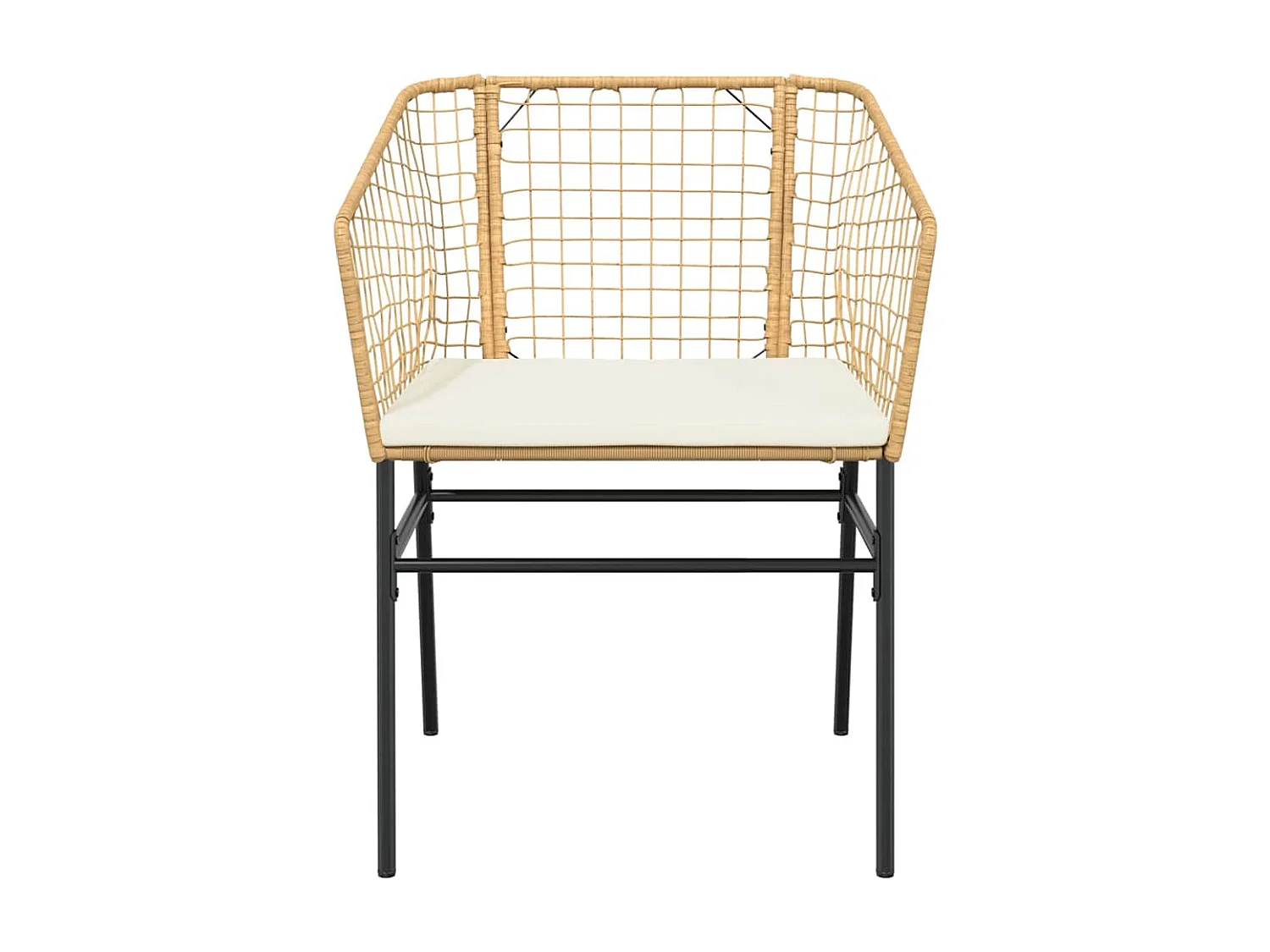 Juego de comedor jardín 5 piezas cojines ratán sintético marrón