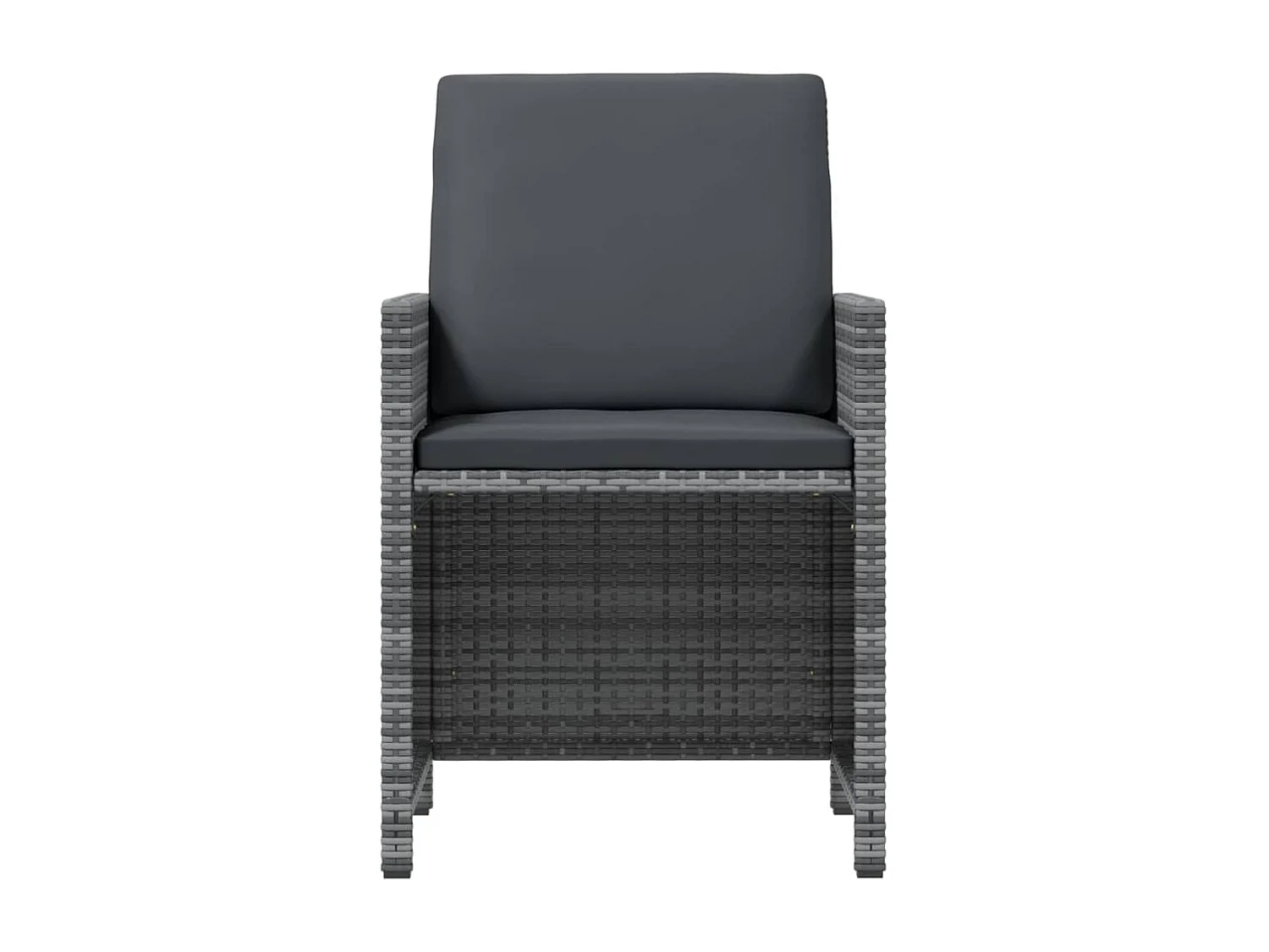 Set comedor jardín 9 piezas y cojines ratán sintético gris