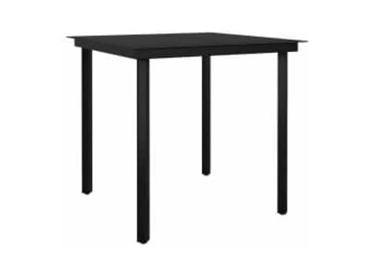 Set comedor jardín 3 piezas cojines ratán sintético vidrio negro