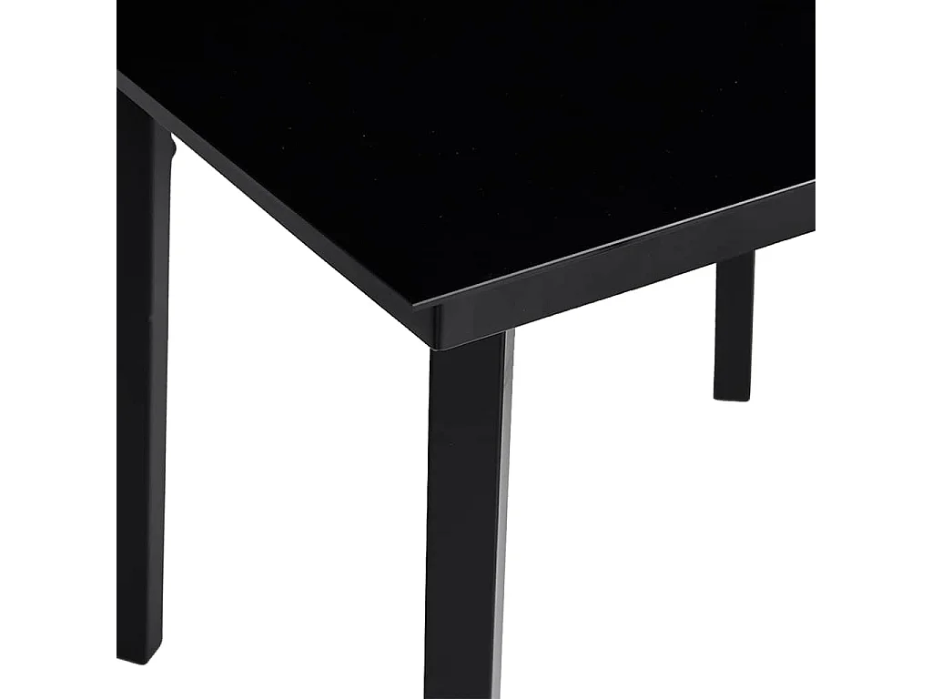 Set comedor jardín 3 piezas cojines ratán sintético vidrio negro