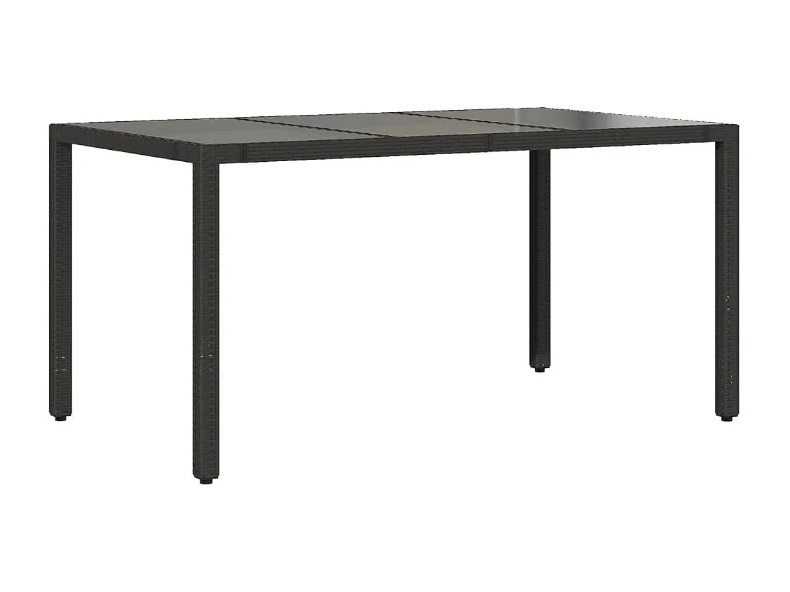 Ensemble à manger de jardin coussins 7pièces Noir Résine tressée
