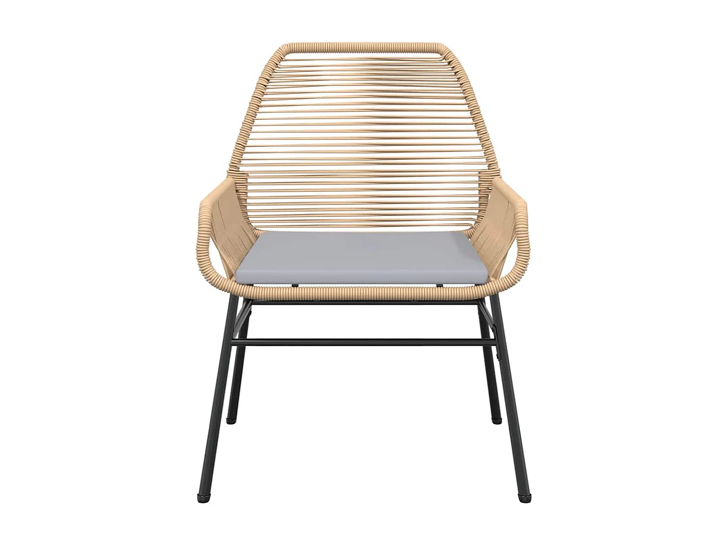 Ensemble à manger jardin coussins 7pièces marron poly rotin verre