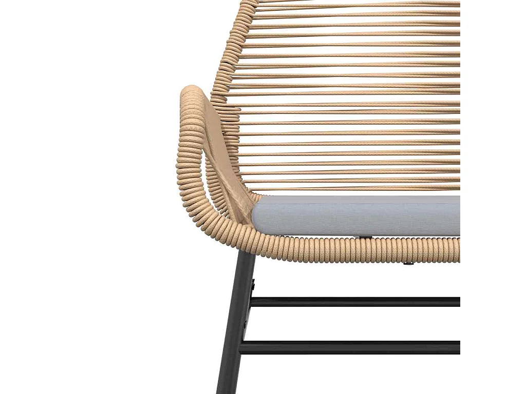 Ensemble à manger jardin coussins 7pièces marron poly rotin verre