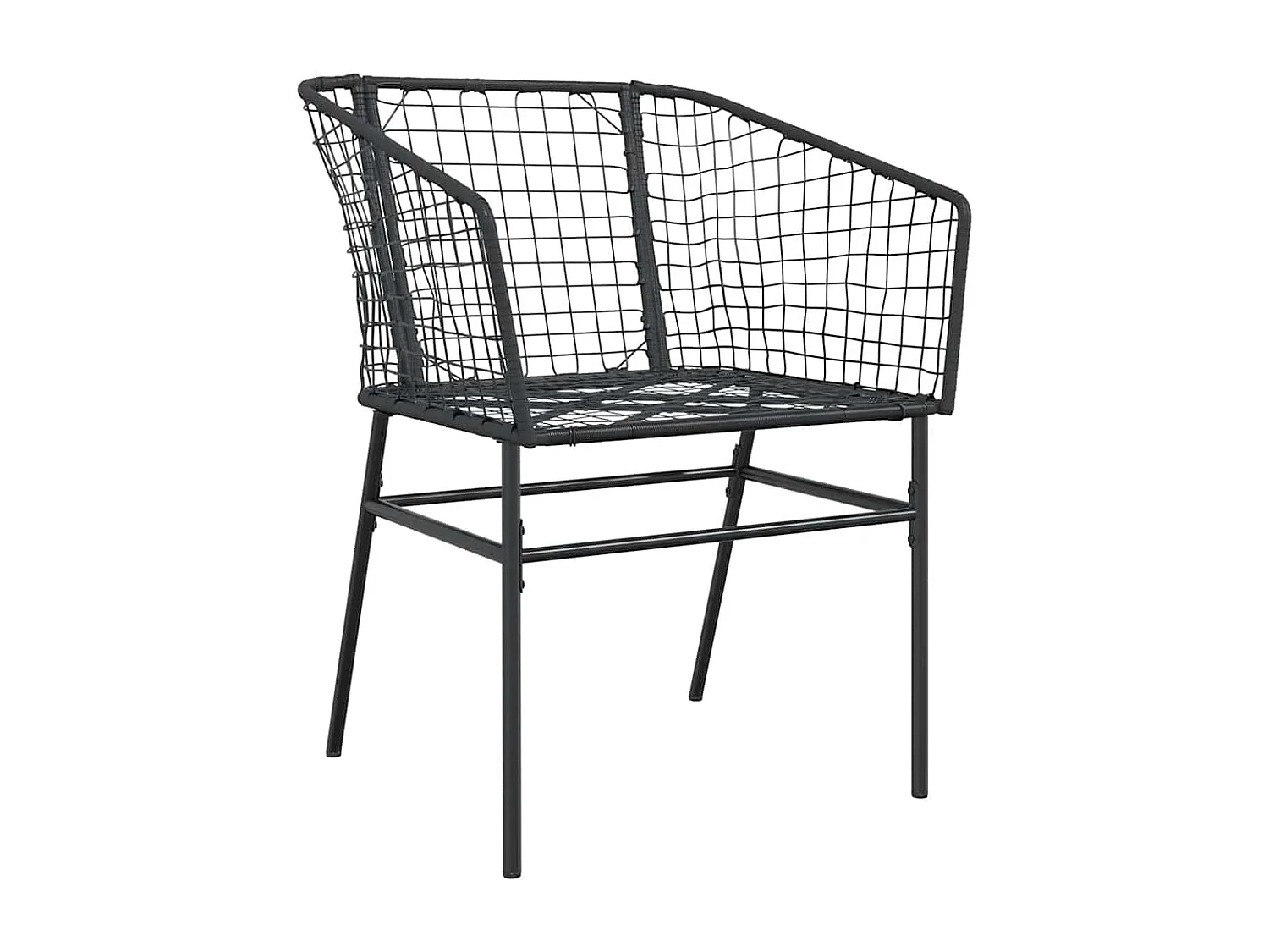 Juego de comedor jardín 7 piezas ratán sintético negro