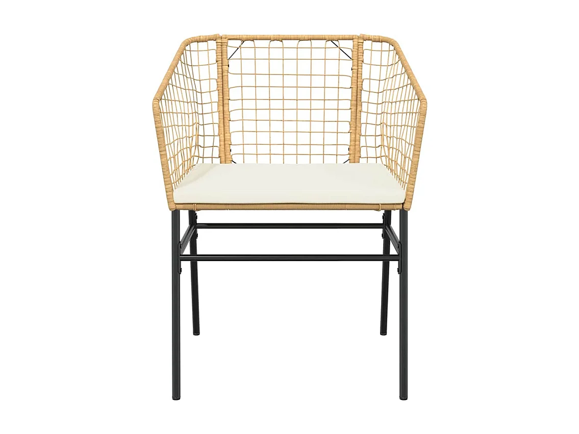 Juego comedor jardín 9 piezas cojines ratán sintético marrón