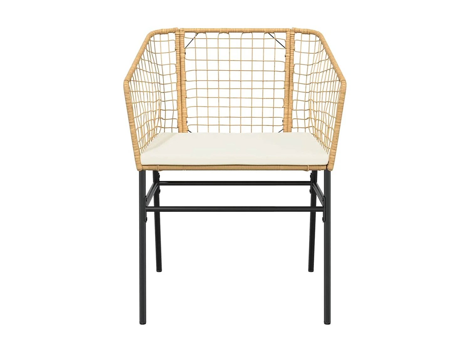 Ensemble à manger jardin coussins 7pièces marron poly rotin verre