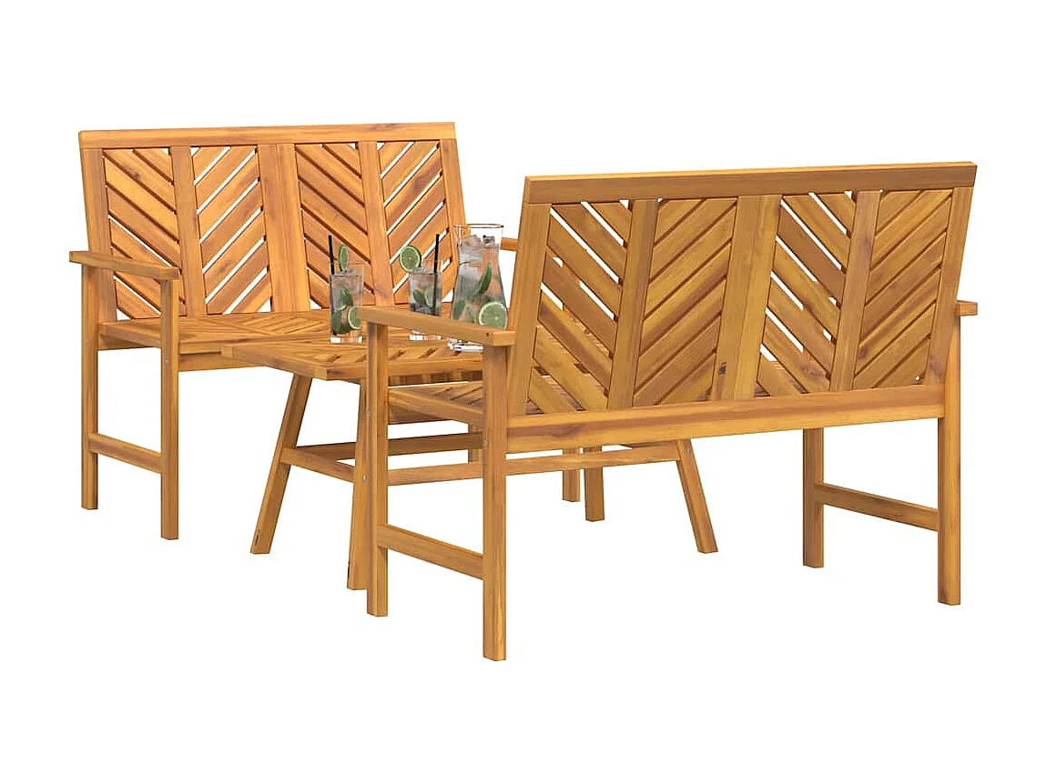 Conjunto de Sofás de Jardín Marrón Madera maciza de Acacia