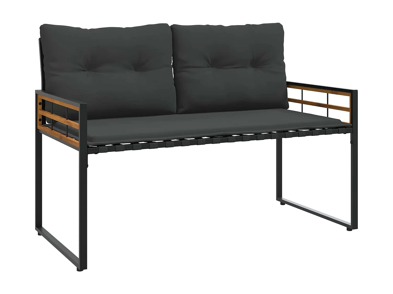 Juego de muebles de exterior con cojín 4 pcs Gris Oscuro