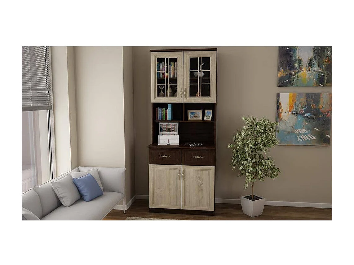 Buffet Multifunzionale 80 cm – Cassetti, Armadietti e Ripiani, Moderno e Capiente