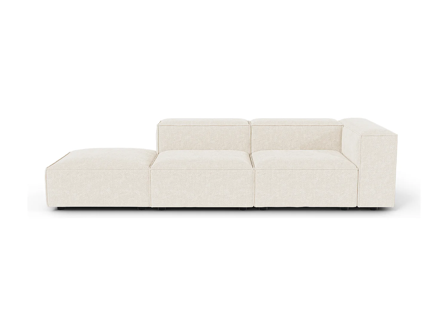 Canapé modulable 5 places CUBI en velours chenillé