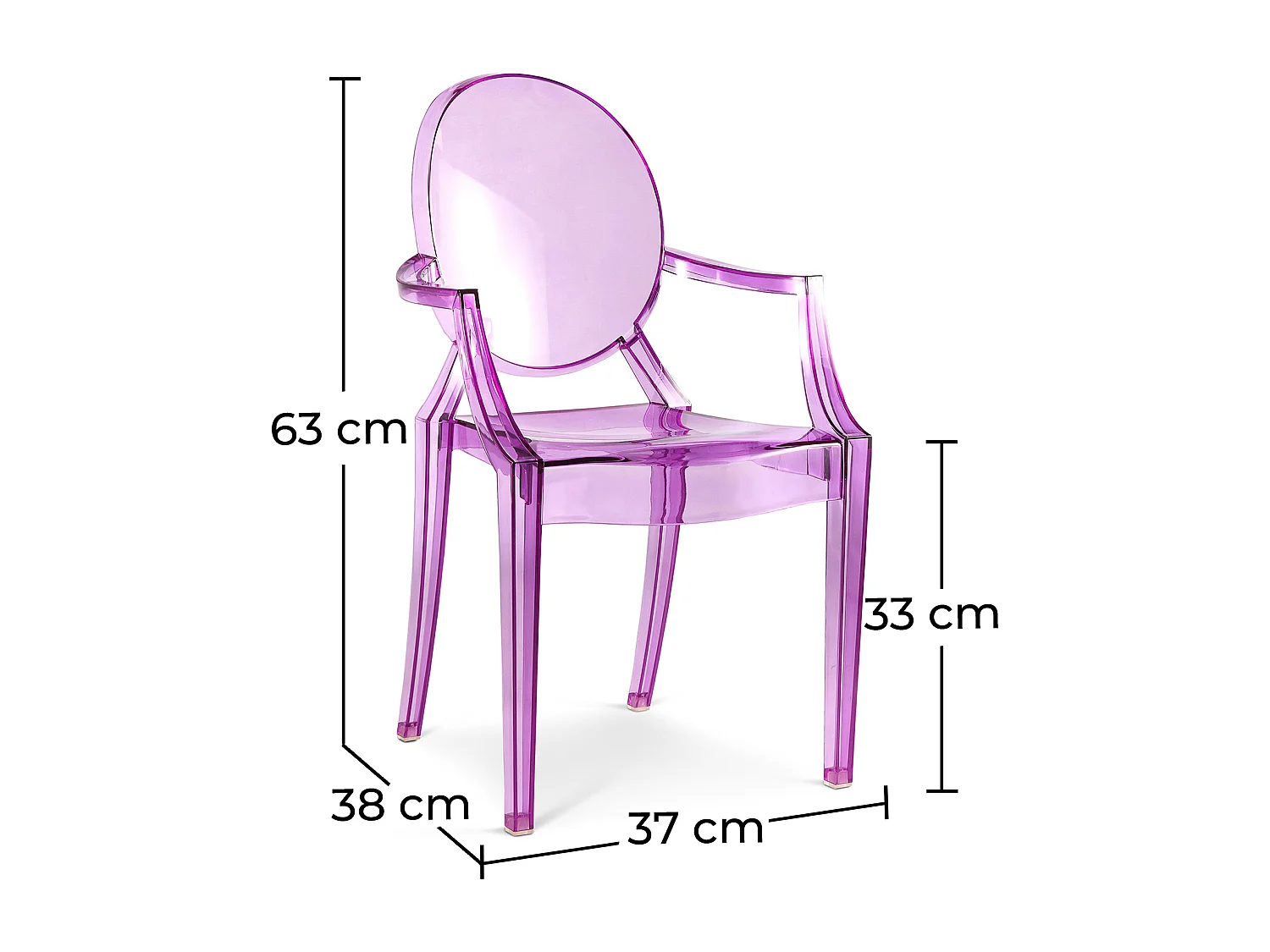 Chaise d'enfant - Chaise d'enfant design transparent - Louis XIV Transparent