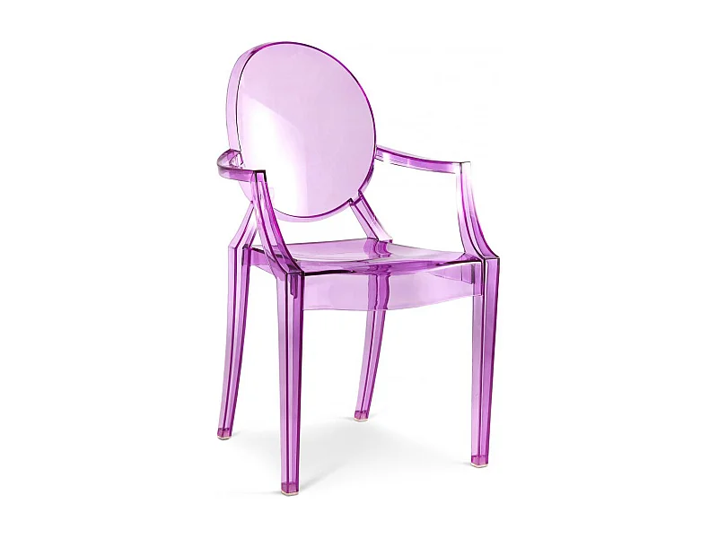 Chaise d'enfant - Chaise d'enfant design transparent - Louis XIV Violet transparent