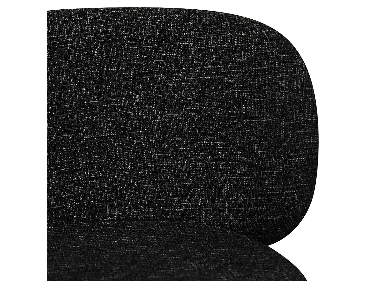 Esszimmerstühle 2er Set Nanna - Stoff (Bouclé) & Metall - Schwarz