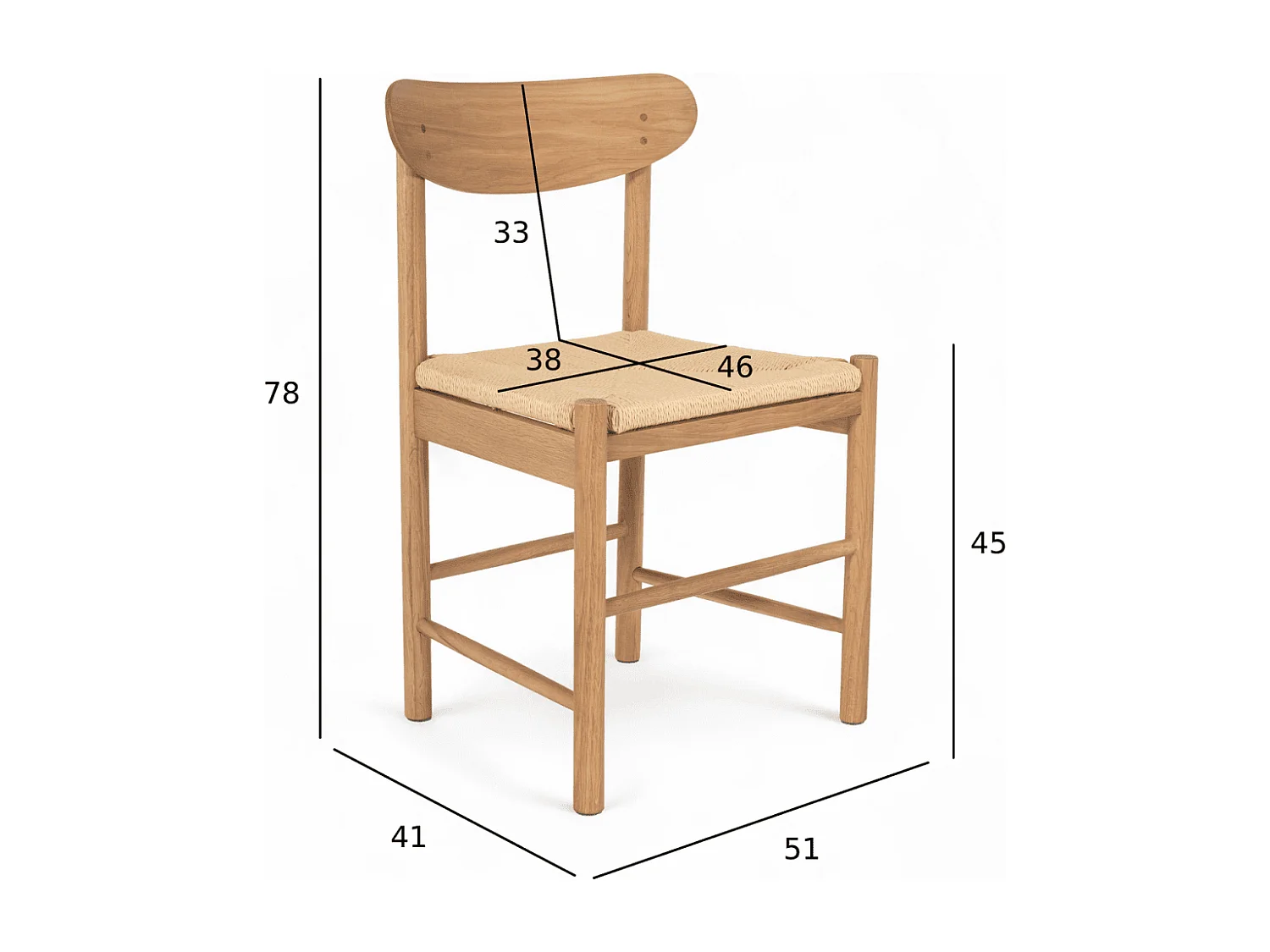 Esszimmerstühle 6er Set Malou - Papiergarn & Massives Eichenholz - Wildeiche