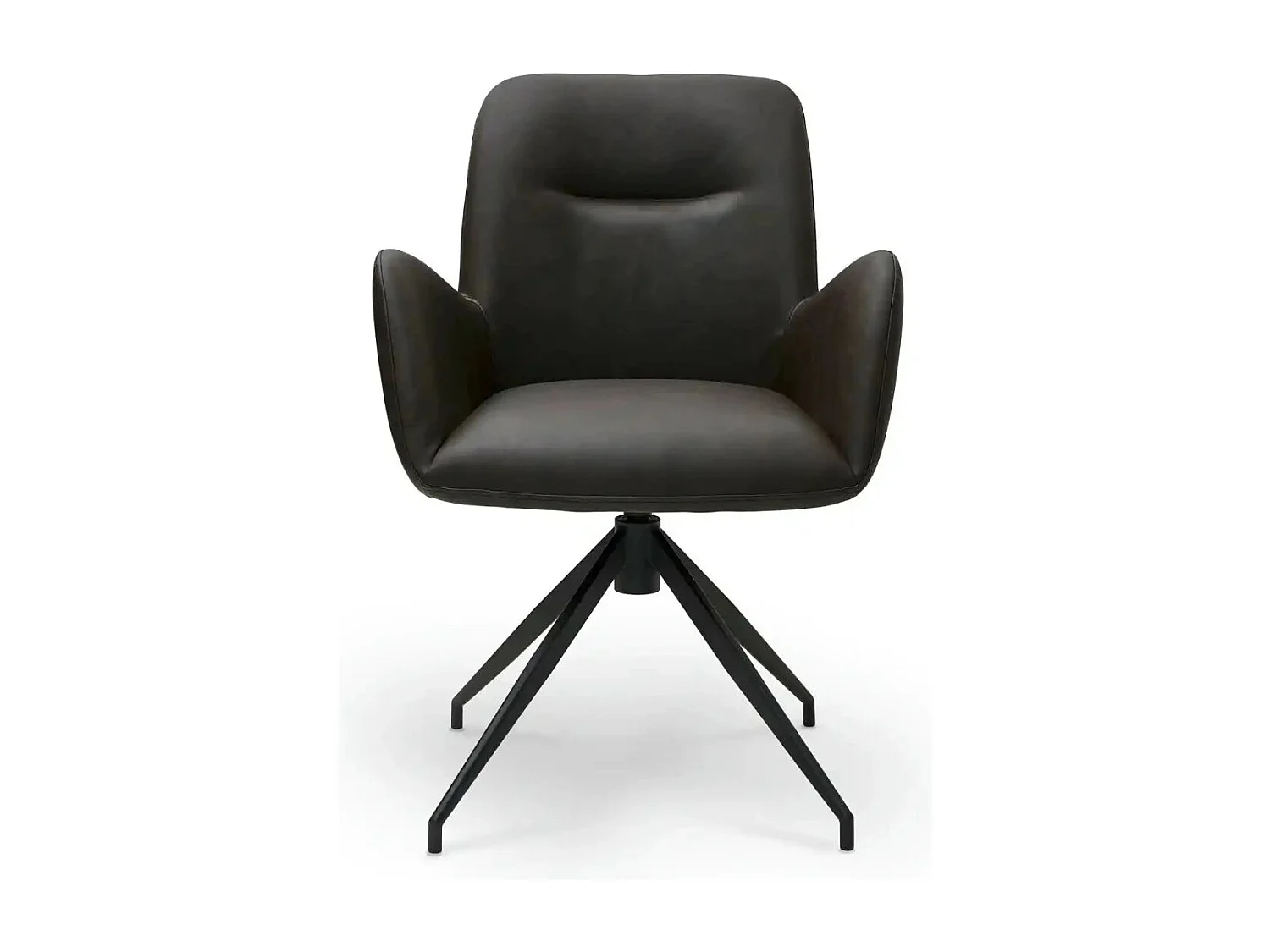 Esszimmerstühle 6er Set Jennifer - Kunstleder & Metall - Dunkelbraun