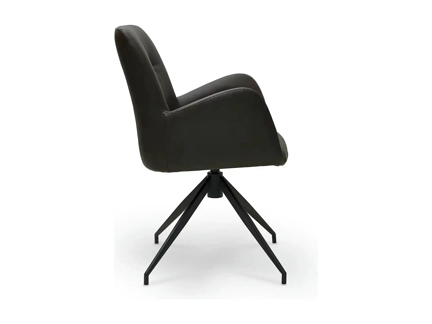 Esszimmerstühle 6er Set Jennifer - Kunstleder & Metall - Dunkelbraun