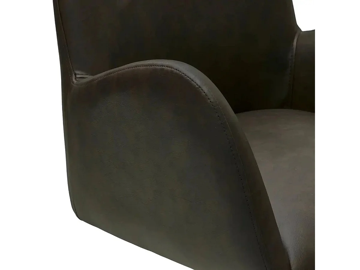 Esszimmerstühle 6er Set Jennifer - Kunstleder & Metall - Dunkelbraun