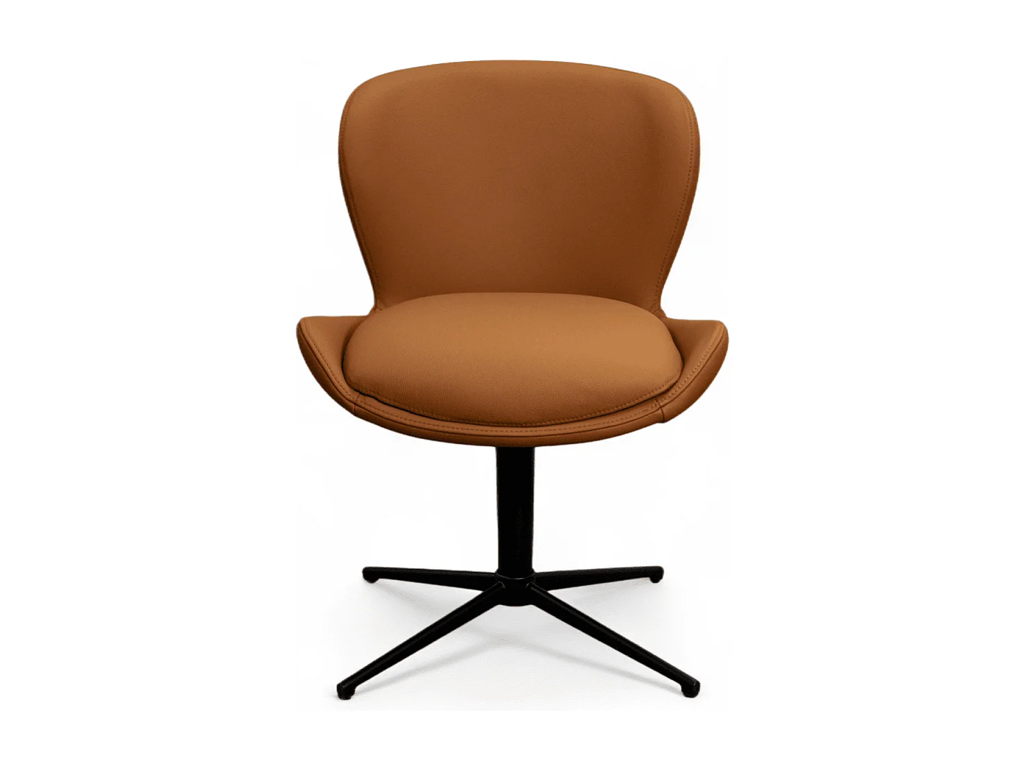 Esszimmerstühle 4er Set Nicklas - Leder & Metall - Cognacbraun